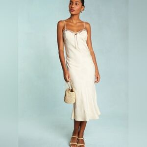 Rouje Dune Dress in Jacquard Cream, Size 36.